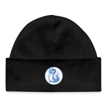 Basilic Bleu Kawaii Dessin Animé Personnage Clipart Animal de compagnie - Bonnet bébé bio - noir - Devant