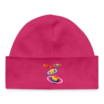 Boules Planètes - Bonnet bébé bio - hot pink - Devant