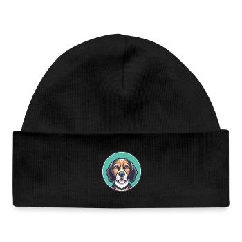 Litauische Laufhund Rasse Karikatur Kawaii Clipart - Baby Organic Mütze - Schwarz - Vorne