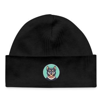 Molosse D’épire Chien Race Dessin Animé Kawaii - Bonnet bébé bio - noir - Devant