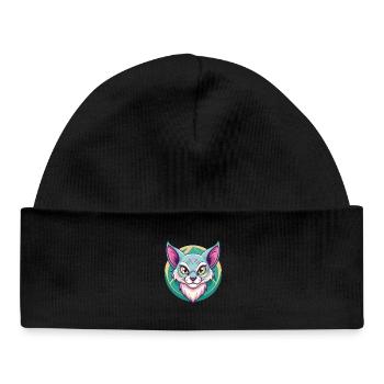Australian Mist Cat Breed Cartoon Kawaii Animal - Baby Organic Beanie - black - Front