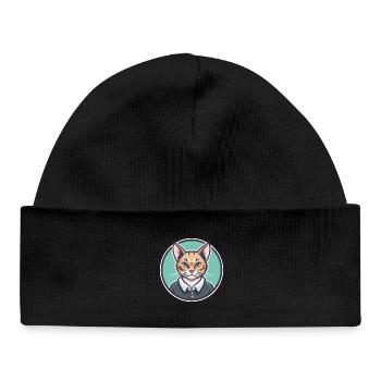 Australian Mist Cat Breed Cartoon Kawaii Animal - Baby Organic Beanie - black - Front