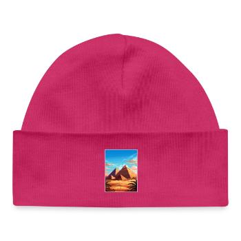 Cairo Egypt Great Pyramids Of Giza Travel Poster - Baby Organic Beanie - hot pink - Front