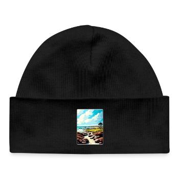 The Link At Spanish Bay Golf Travel Poster Card - Baby Organic Beanie - black - Front
