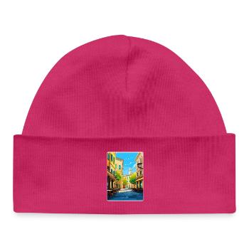 Parma Italien Reise Poster Souvenir Postkarte Farbe - Baby Organic Mütze - hot Pink - Vorne
