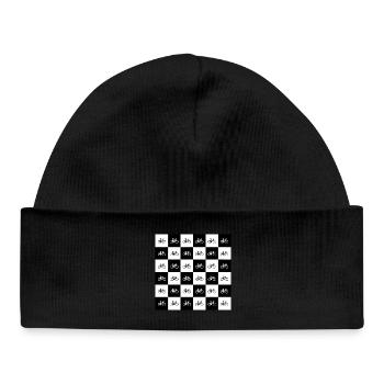 Geometric Bicycle Pattern Design - Baby Organic Beanie - black - Front