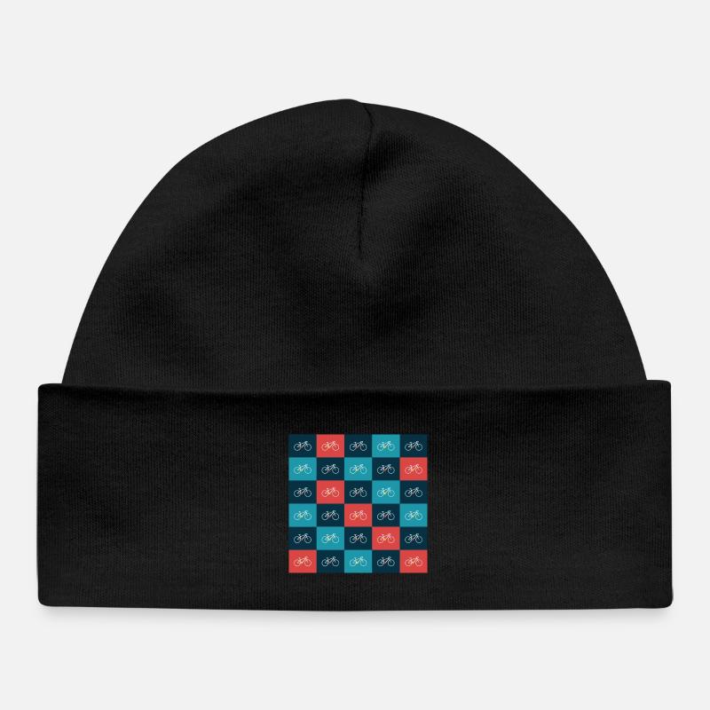 Vibrant Bicycle Pattern Artwork - Baby Organic Beanie - black