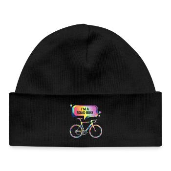 Design de vélo de route arc-en-ciel vibrant - Bonnet bébé bio - noir - Devant
