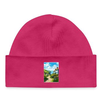 Cadgwith Cornwall England Reiseposter Souvenir - Baby Organic Mütze - hot Pink - Vorne
