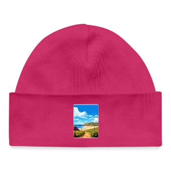 Holywell Bay, Cornwall, England, Reiseposterkarte - Baby Organic Mütze - hot Pink - Vorne