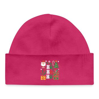 Festliches Weihnachts-Icon-Set für Bekleidung - Baby Organic Mütze - hot Pink - Vorne