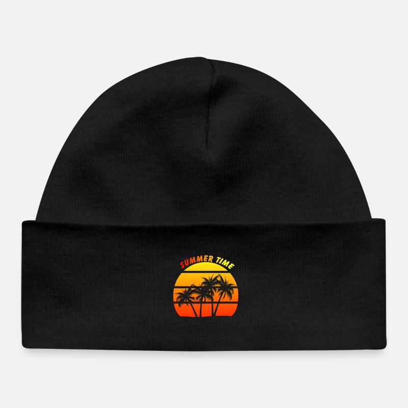 Summer time - Baby Organic Beanie - black