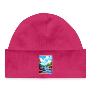 Cuyahoga Valley Nationalpark Reiseposterkarte - Baby Organic Mütze - hot Pink - Vorne