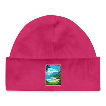 American Samoa National Park Travel Poster Card - Baby Organic Beanie - hot pink - Front