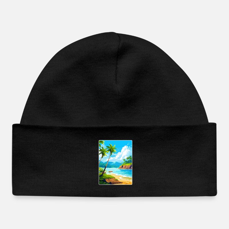 République dominicaine Carte d’affiche de voyage dans les Caraïbes - Bonnet bébé bio - noir
