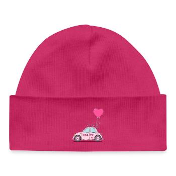 Police Herz Rosa - Baby Organic Mütze - hot Pink - Vorne