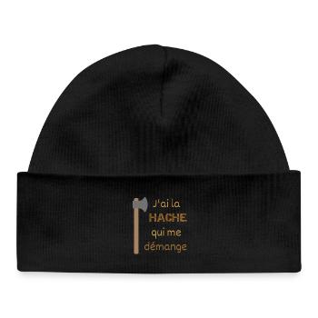 J'ai la hache qui me démange - Bonnet bébé bio - noir - Devant