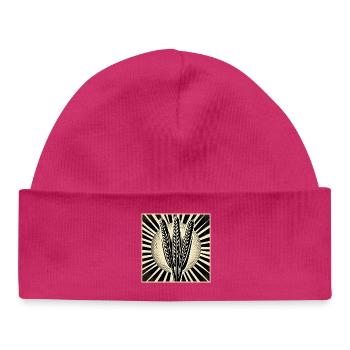 3 grain ears of wheat - Baby Organic Beanie - hot pink - Front