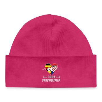 Uganda and Croatia 100% friendship - Baby Organic Beanie - hot pink - Front