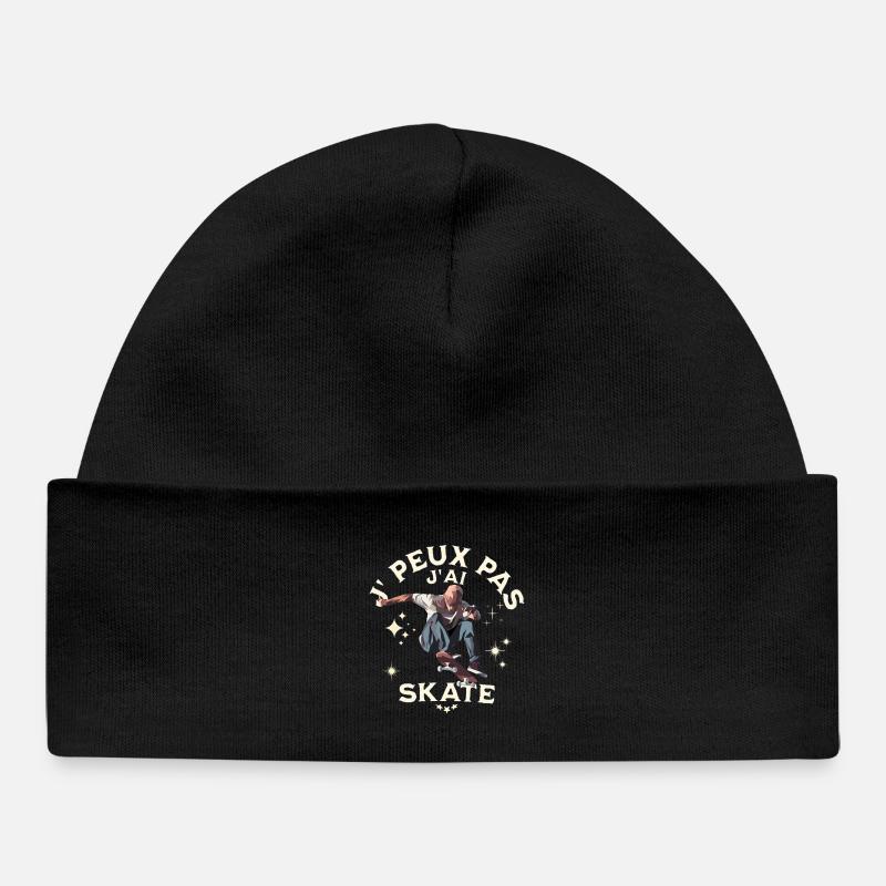 Je Peux Pas J'ai Skate - Bonnet bébé bio - noir