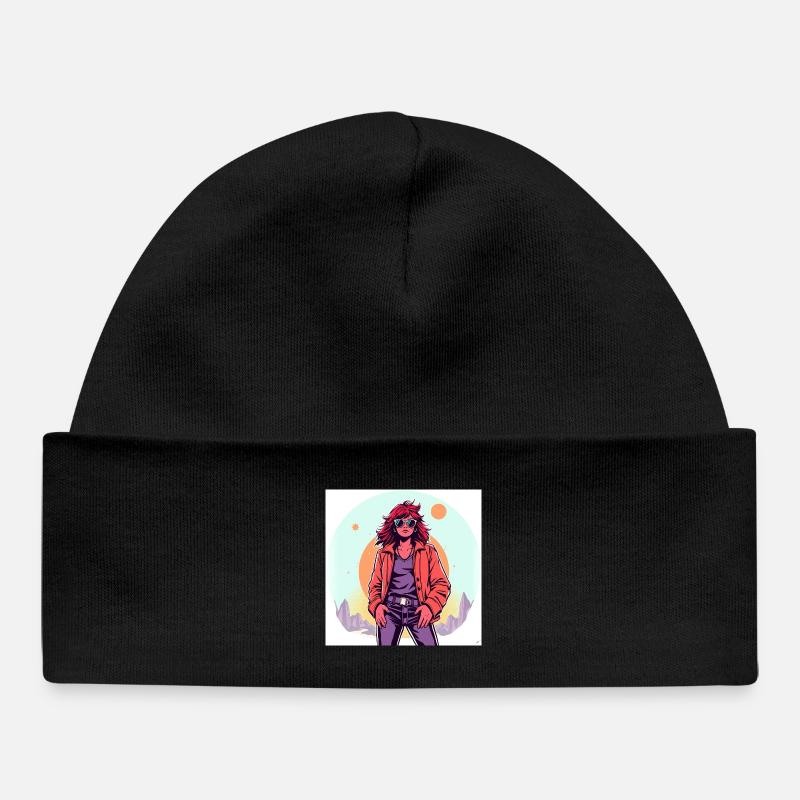 Style des années 90 - Bonnet bébé bio - noir