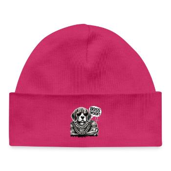 Woof Beagle HipHop Ketten - Baby Organic Mütze - hot Pink - Vorne