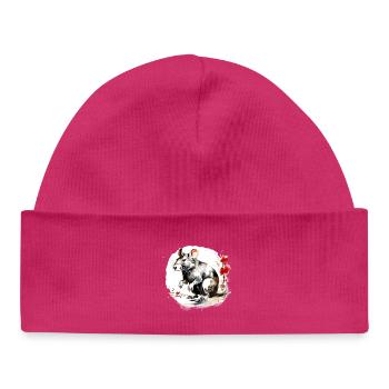 Chinesisches Sternzeichen Ratte - Baby Organic Mütze - hot Pink - Vorne
