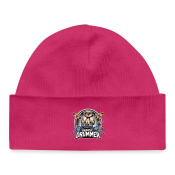 Knallharter Schlagzeuger Erdmännchen cool Geschenk - Baby Organic Mütze - hot Pink - Vorne