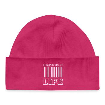 Le code-barres de la vie / Der Strichcode des Lebens - Bonnet bébé bio - hot pink - Devant