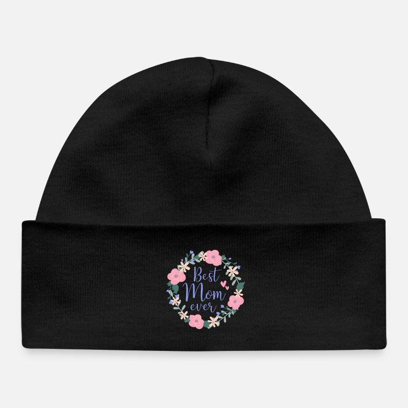 Meilleure maman de tous les temps - Violet - Bonnet bébé bio - noir