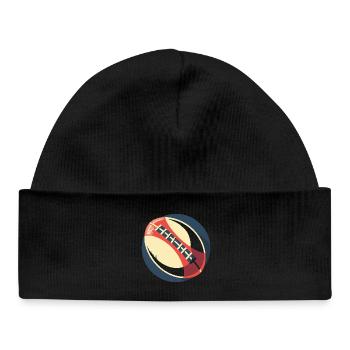 Graphique du ballon de rugby - Bonnet bébé bio - noir - Devant