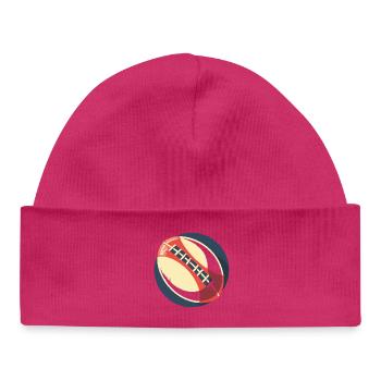 Graphique du ballon de rugby - Bonnet bébé bio - hot pink - Devant