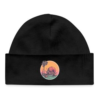 Cool skateboard snail – chilled retro design - Baby Organic Beanie - black - Front
