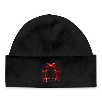 Red Poison Dart Frog - Tribal Animal Art - Baby Organic Beanie - black - Front