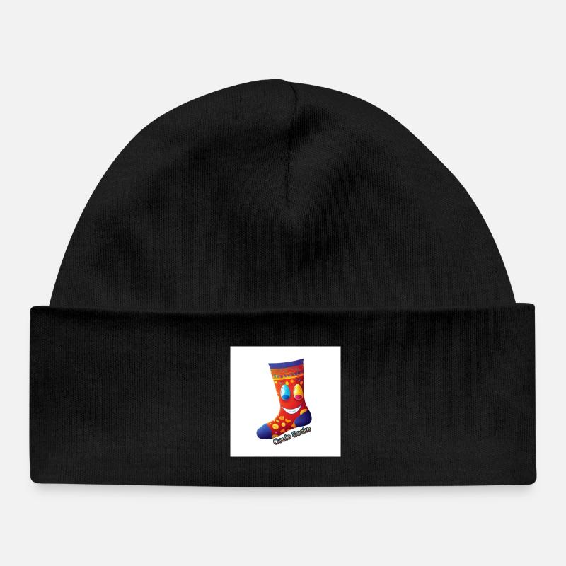 Chaussette Oole | Un design joyeux avec le sourire - Bonnet bébé bio - noir