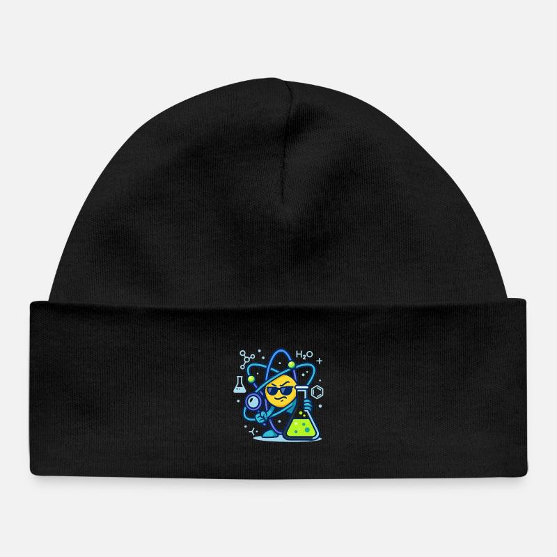 Sneaky Atom Vibes - Conception en physique et chimie - Bonnet bébé bio - noir