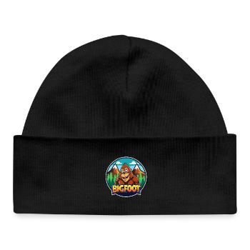 BigFoot Cartoon Wilderness Logo - Baby Organic Beanie - black - Front