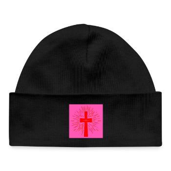 Church Christian Cross - Christian Faith - Baby Organic Beanie - black - Front