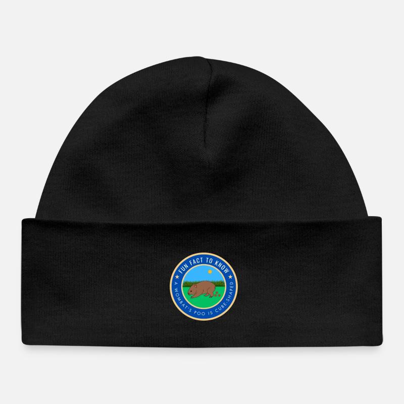 A wombat's poo is cube-shaped - Baby Organic Beanie - black