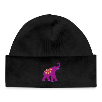 Yoga Meditation Mandala India Animal Love Namaste - Baby Organic Beanie - black - Front