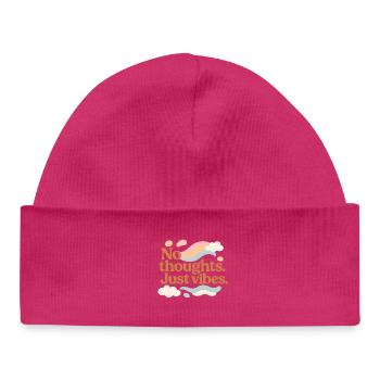 Whimsical Cloud and Rainbow Motivational Design - Baby Organic Beanie - hot pink - Front