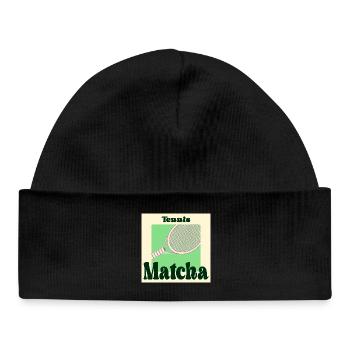 Tennis Matcha Grüner Tee - Baby Organic Mütze - Schwarz - Vorne