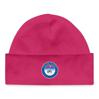 A wolf's eyes appear to glow at night - Baby Organic Beanie - hot pink - Front