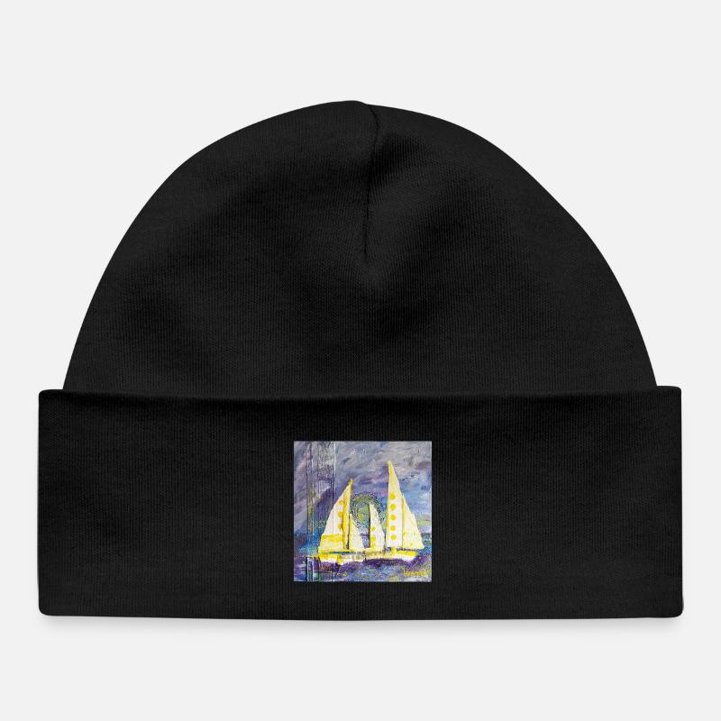 Voilier - Bonnet bébé bio - noir