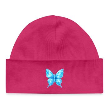 Papillon en diamant | Élégance géométrique - Bonnet bébé bio - hot pink - Devant