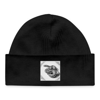 Black and White Scale Snake - Baby Organic Beanie - black - Front
