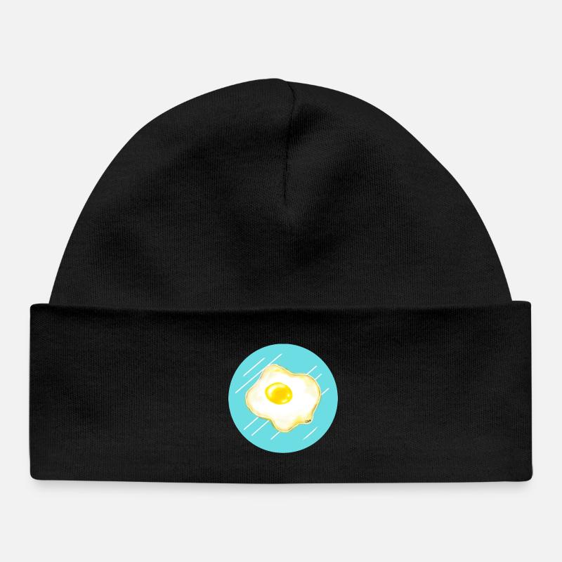 œuf au plat - Bonnet bébé bio - noir