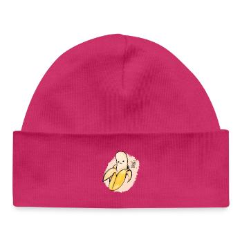 Just a cute Banana - Baby Organic Mütze - hot Pink - Vorne