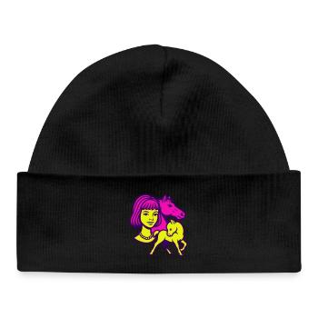 Horse Girl Pop Art - Baby Organic Beanie - black - Front