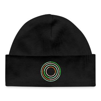 Abstract Circular Line Art Design - Baby Organic Beanie - black - Front